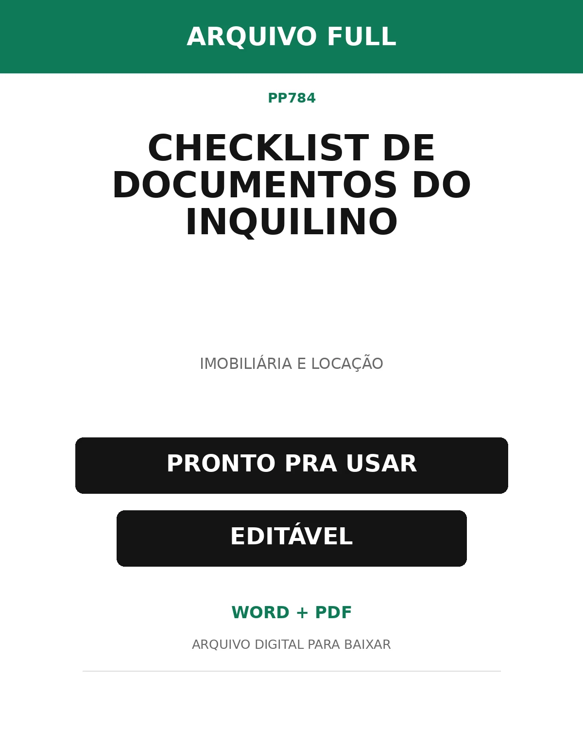 Baixar Checklist de Documentos do Inquilino Online – Word e PDF