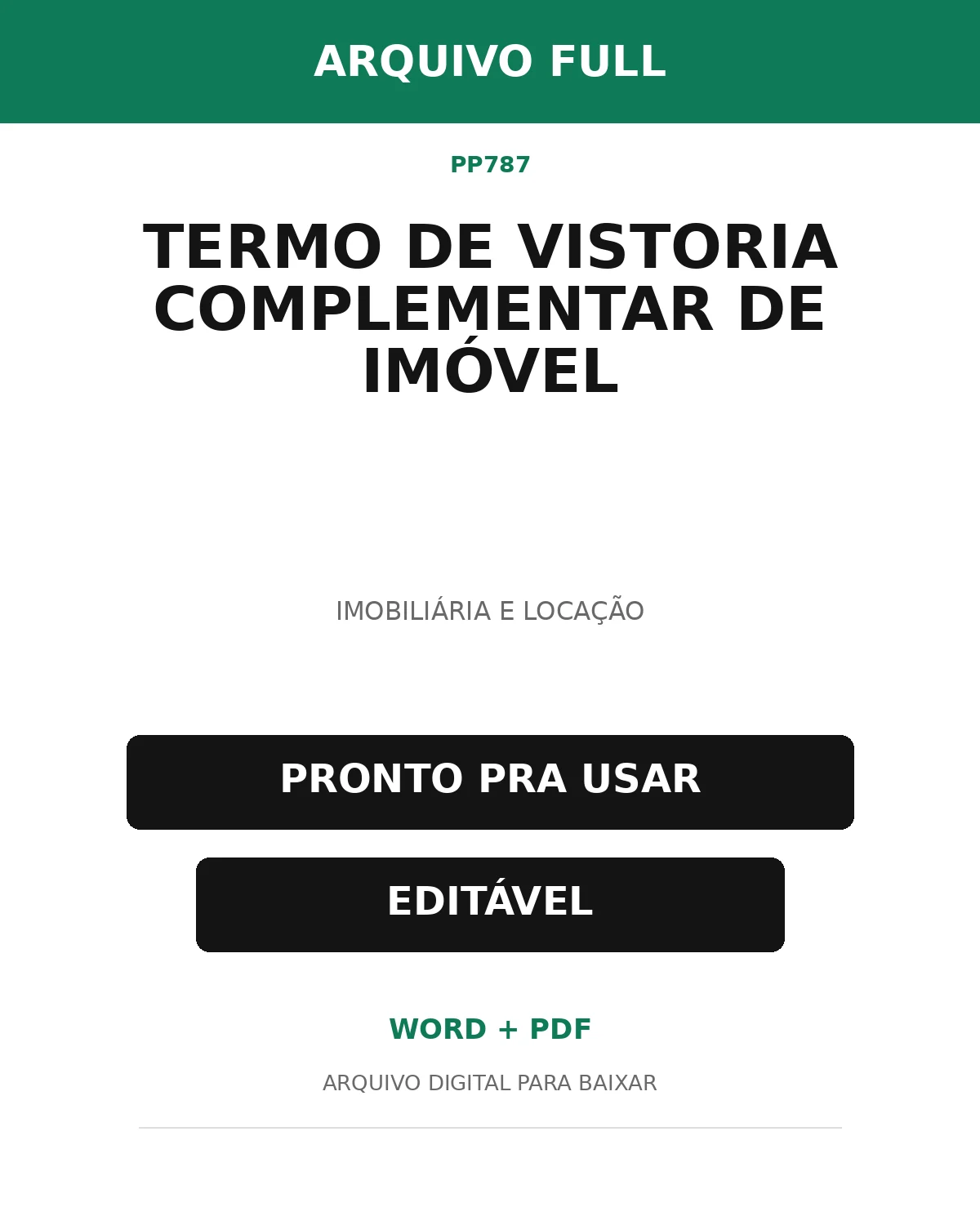Baixar Termo de Vistoria Complementar de Imóvel Online – Word e PDF