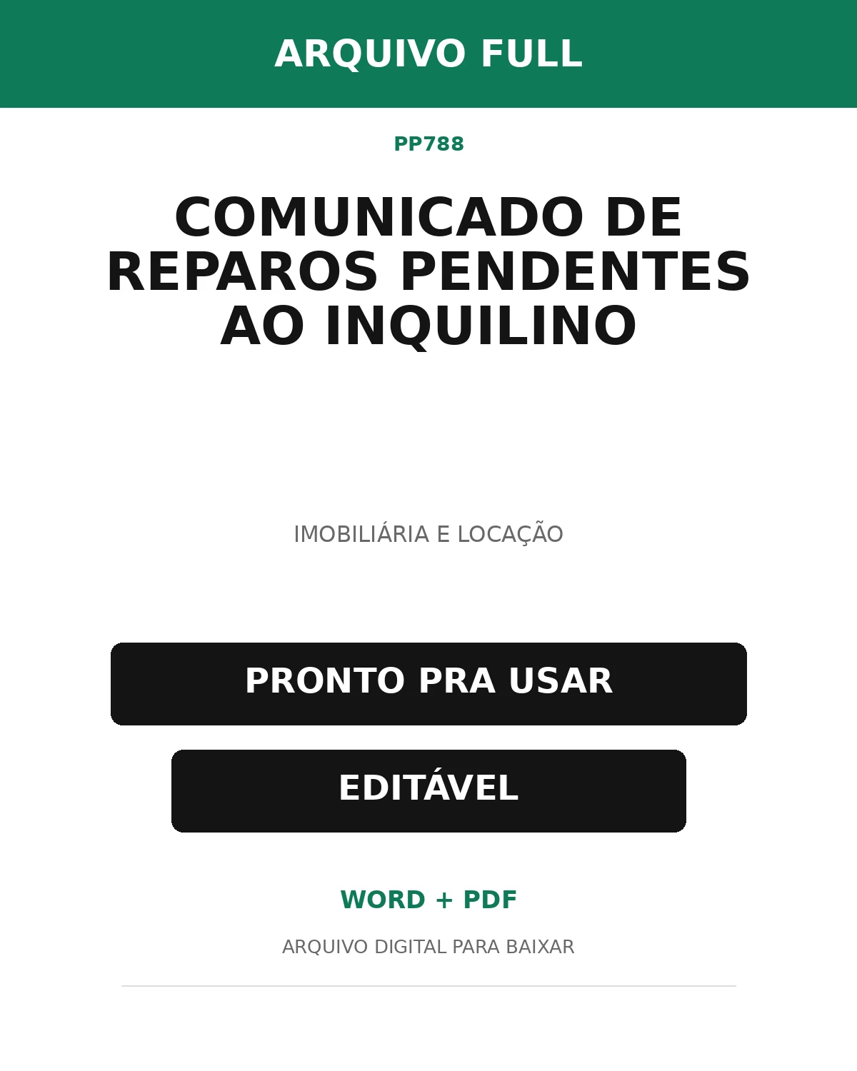 Baixar Comunicado de Reparos Pendentes ao Inquilino Online – Word e PDF