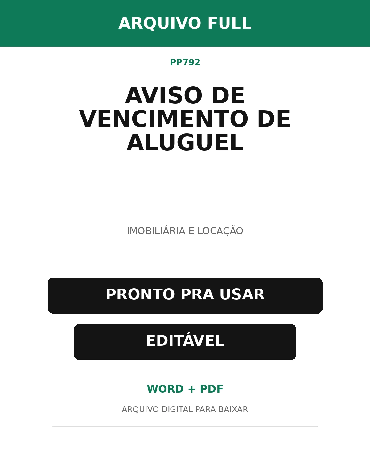 Baixar Aviso de Vencimento de Aluguel Online – Word e PDF