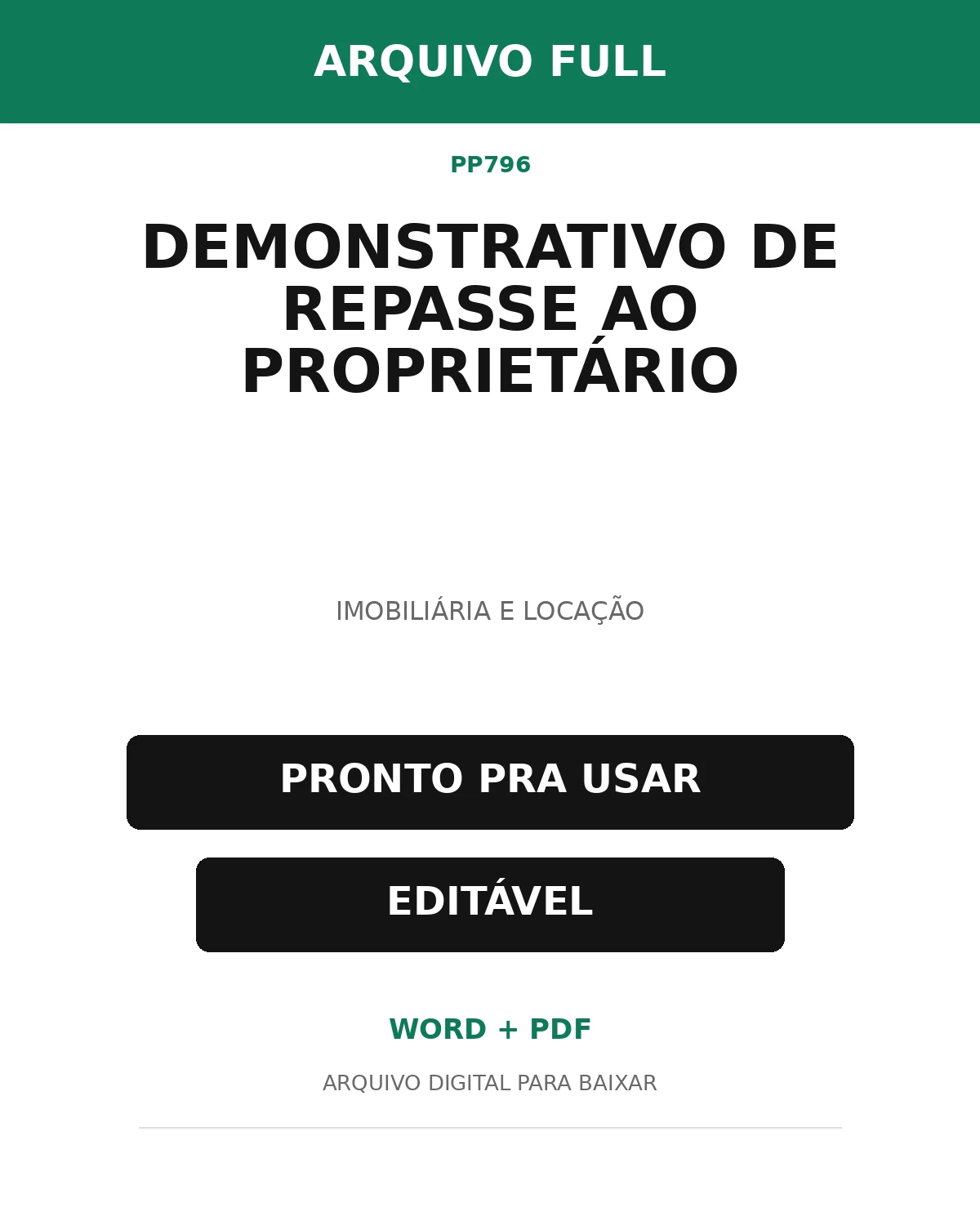 Baixar Demonstrativo de Repasse ao Proprietário Online – Word e PDF