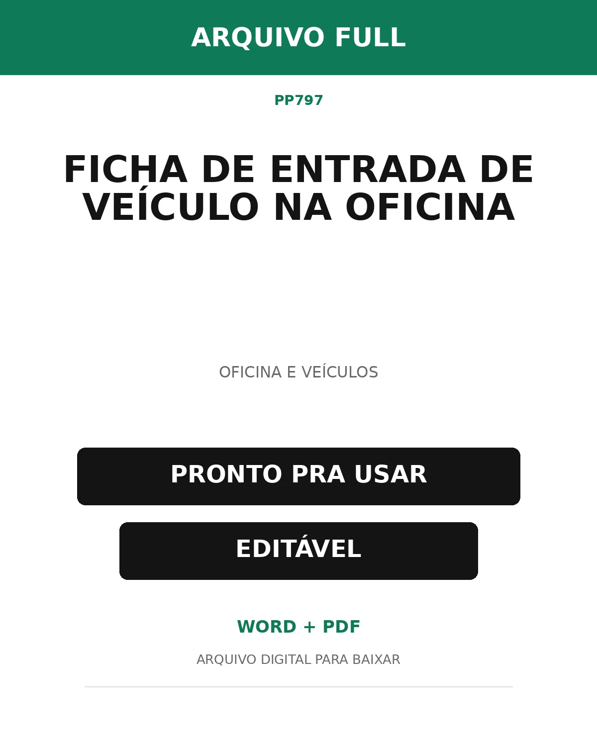 Baixar Ficha de Entrada de Veículo na Oficina Online – Word e PDF