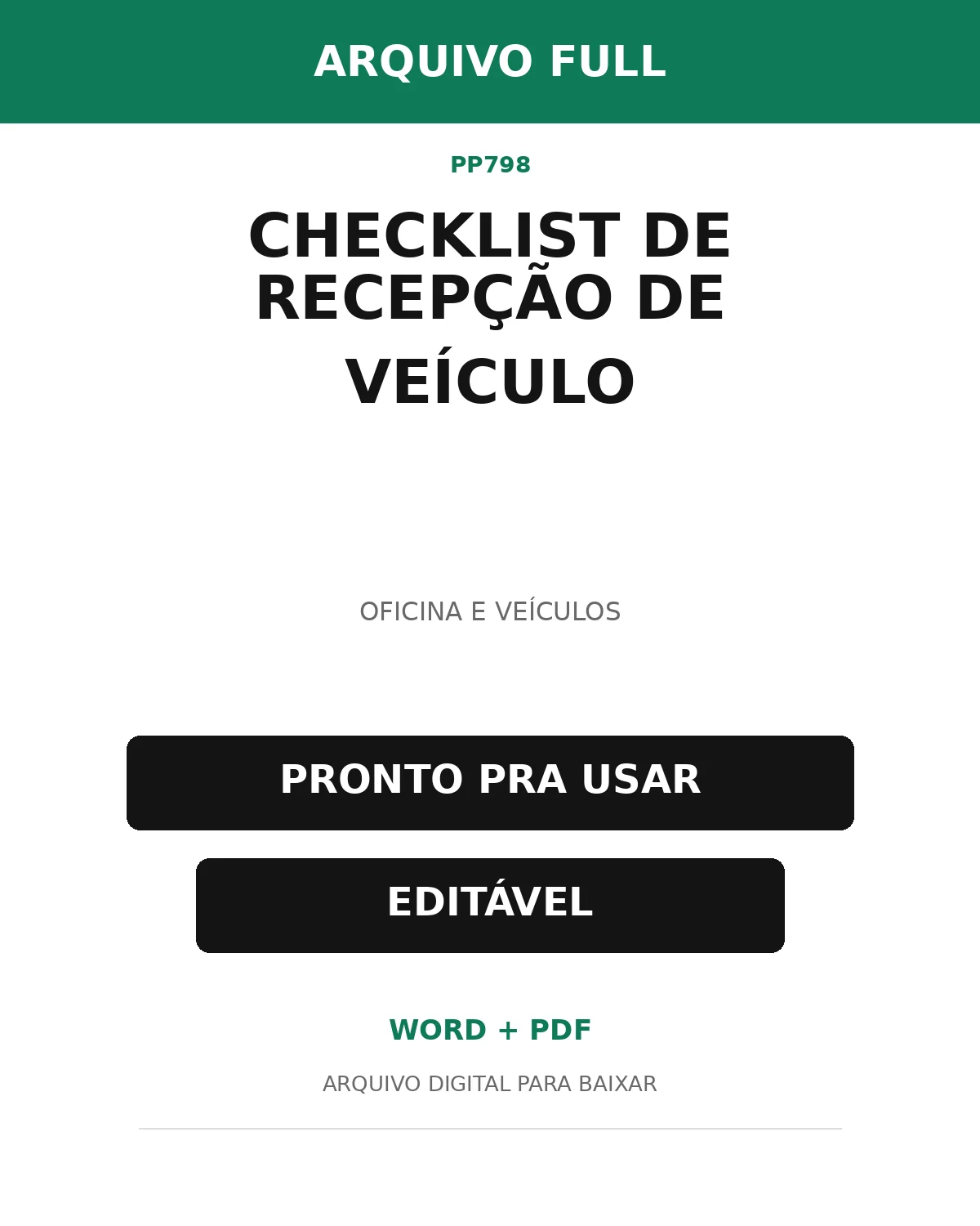 Baixar Checklist de Recepção de Veículo Online – Word e PDF