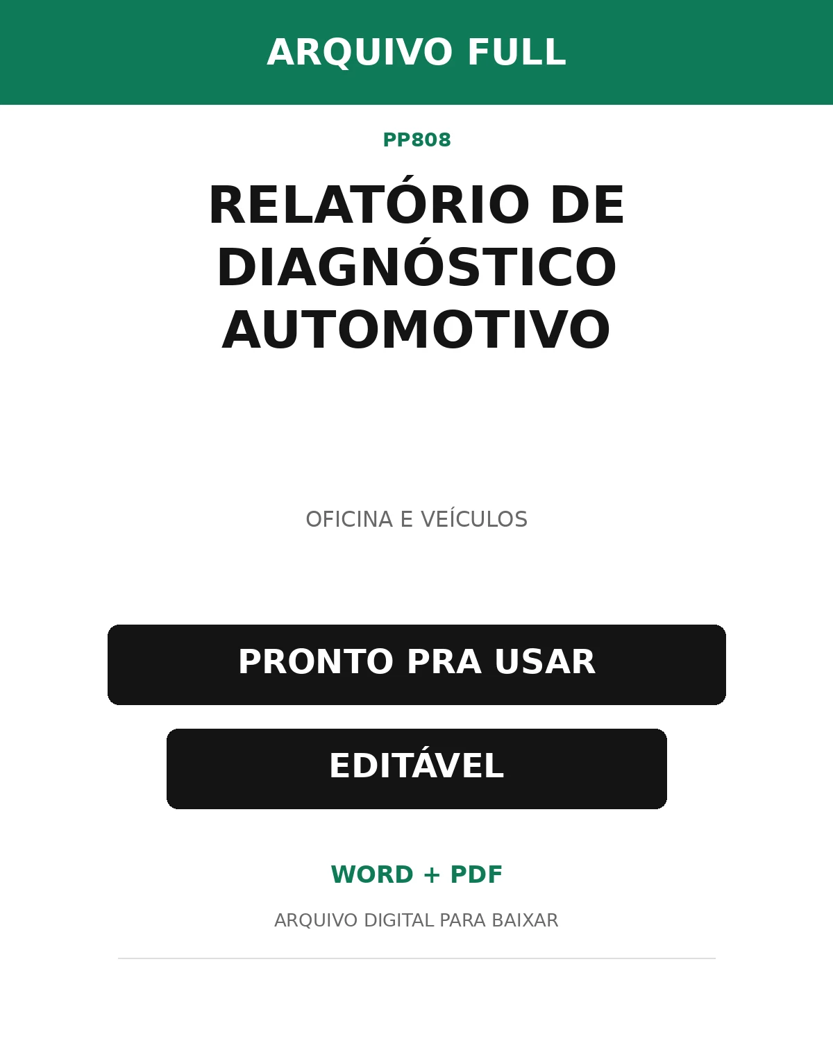Baixar Relatório de Diagnóstico Automotivo Online – Word e PDF