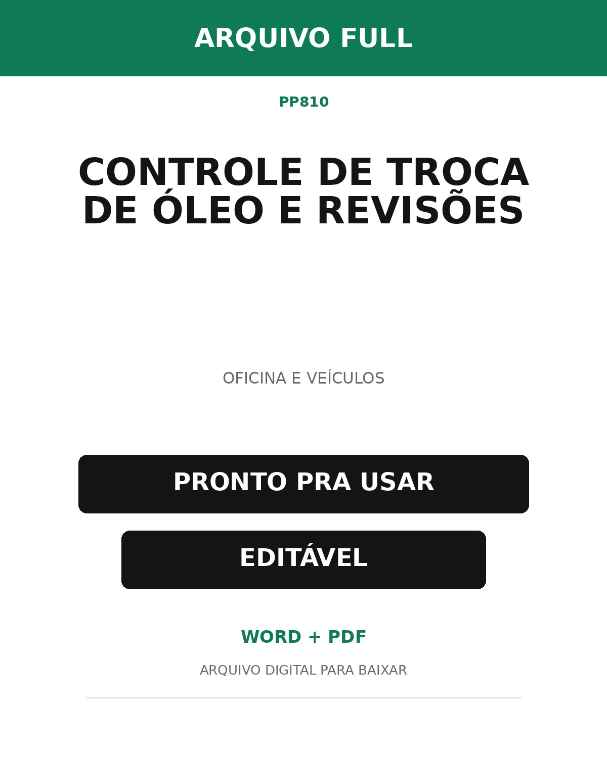 Baixar Controle de Troca de Óleo e Revisões Online – Word e PDF