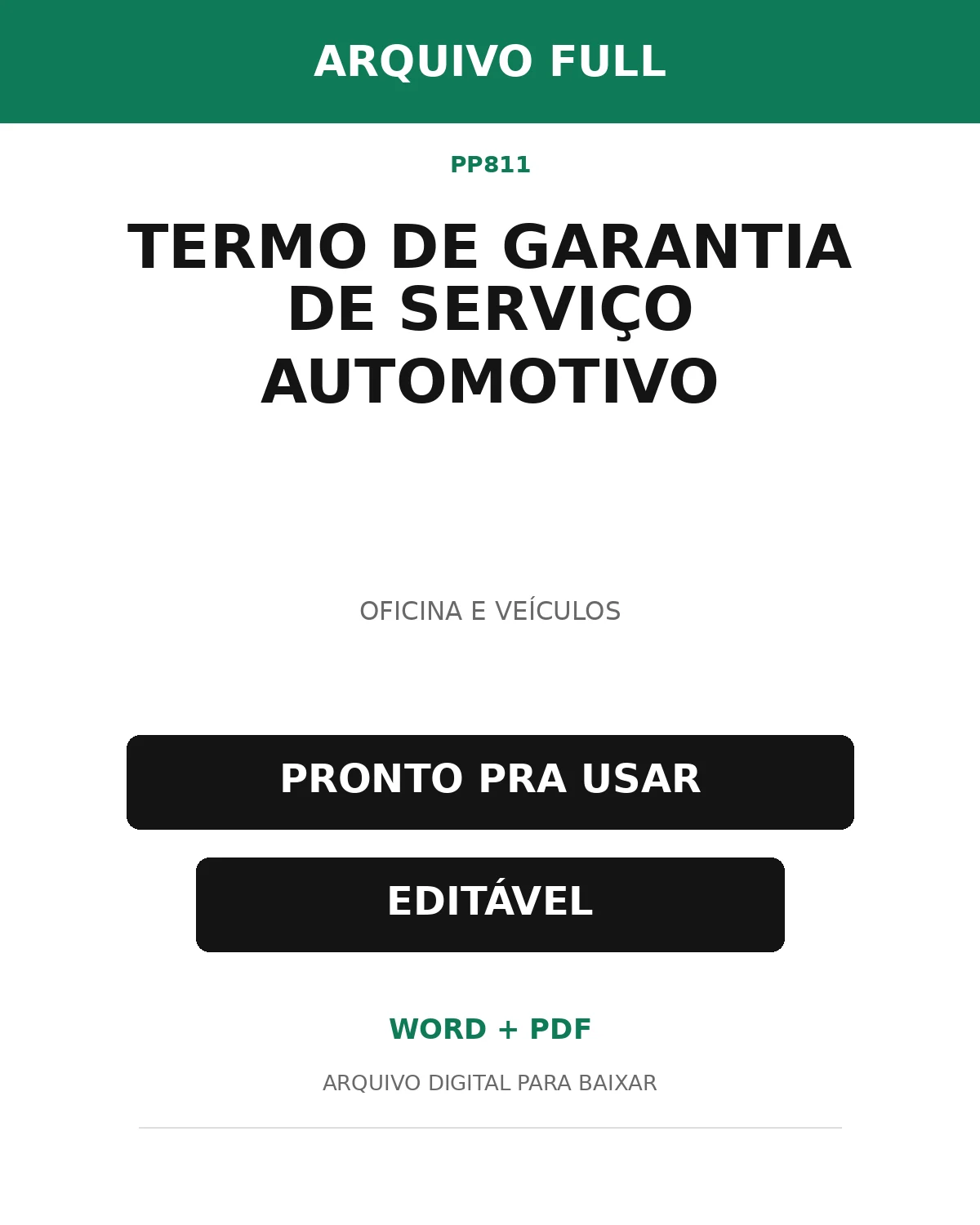 Baixar Termo de Garantia de Serviço Automotivo Online – Word e PDF