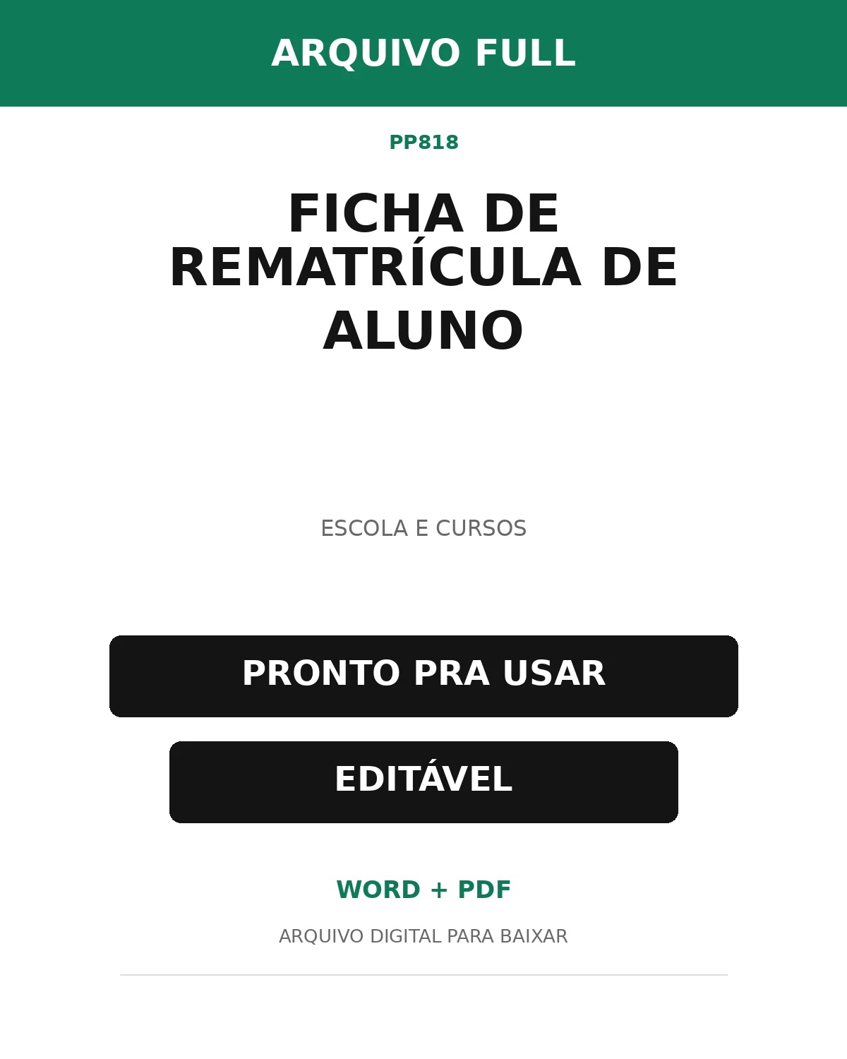 Baixar Ficha de Rematrícula de Aluno Online – Word e PDF