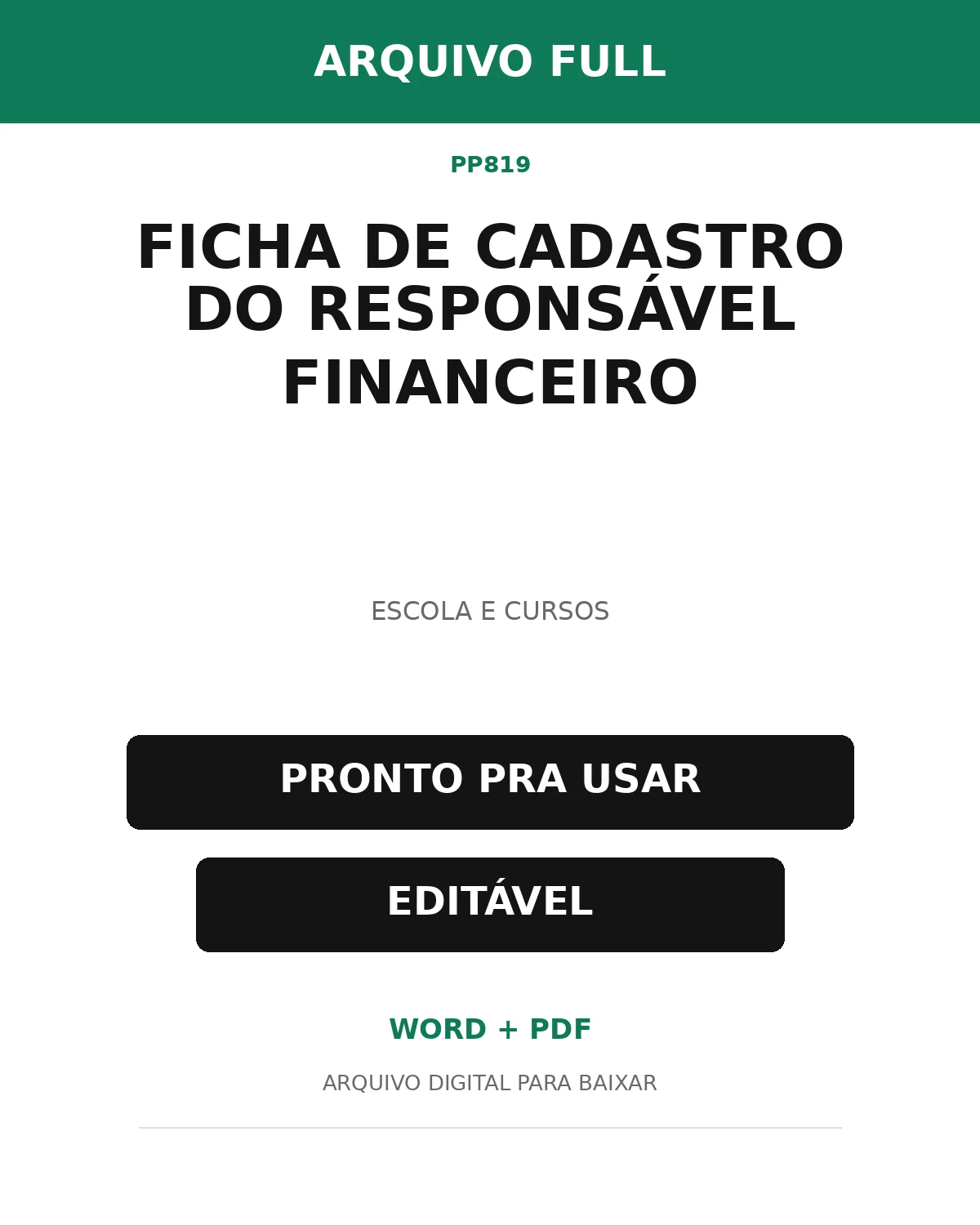 Baixar Ficha de Cadastro do Responsável Financeiro Online – Word e PDF