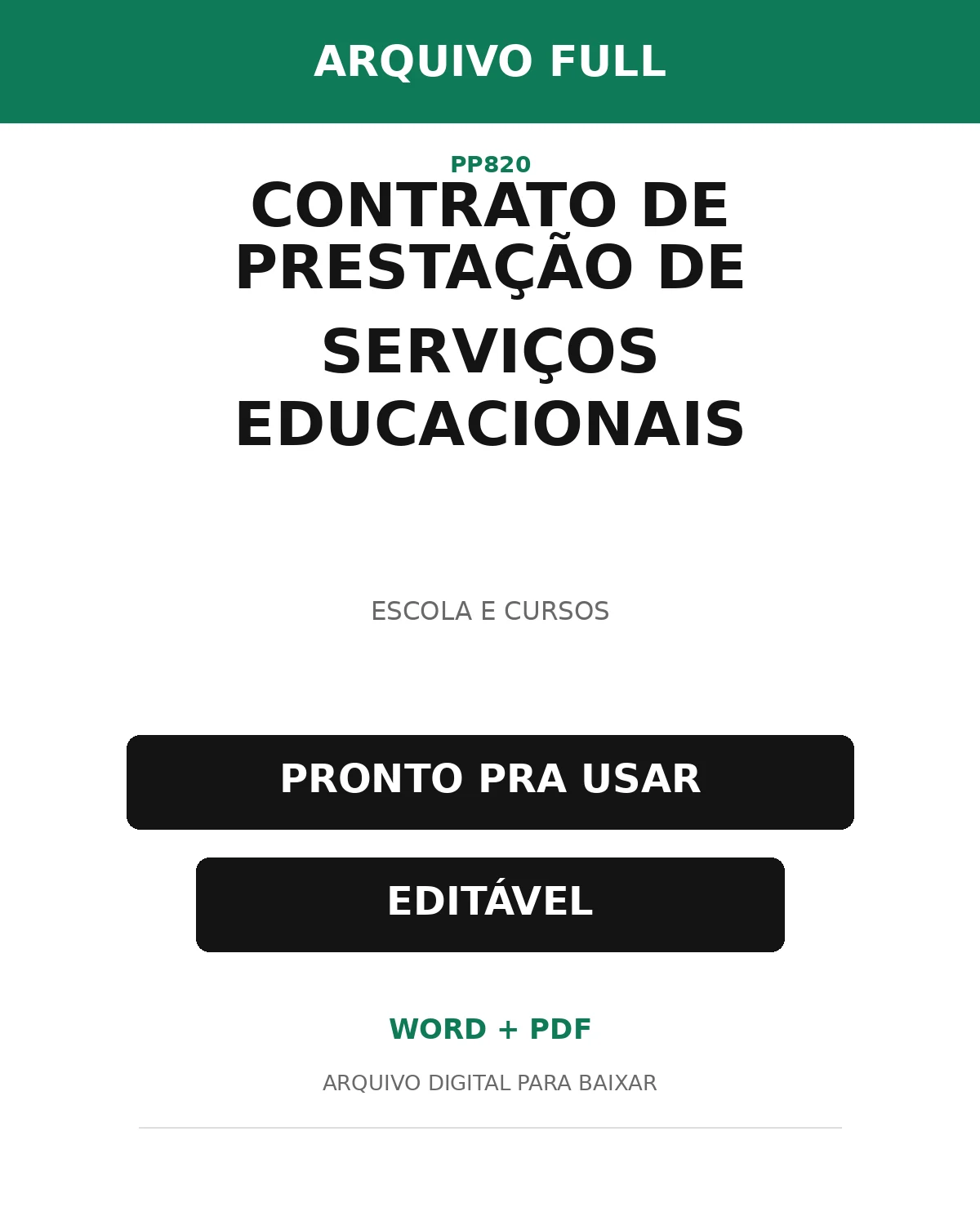 Baixar Contrato de Prestação de Serviços Educacionais Online – Word e PDF