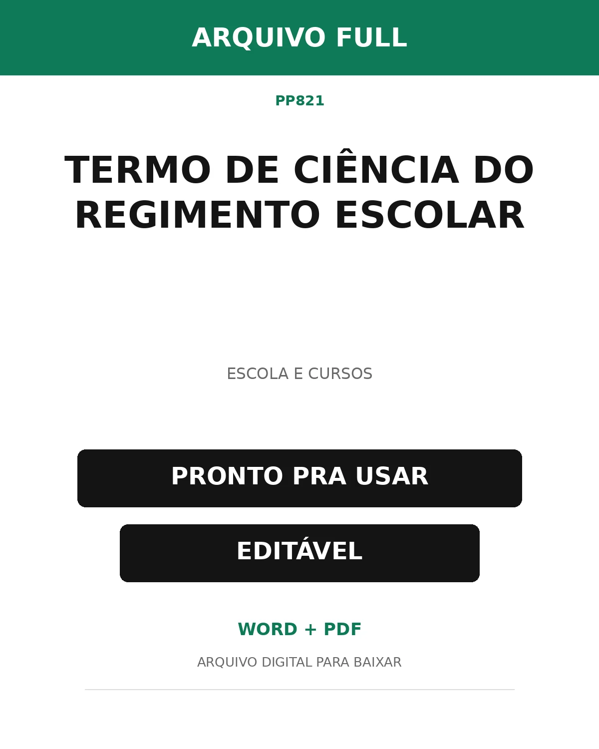 Baixar Termo de Ciência do Regimento Escolar Online – Word e PDF