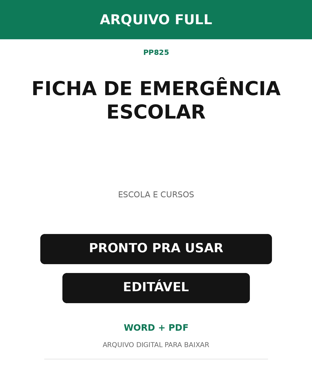 Baixar Ficha de Emergência Escolar Online – Word e PDF