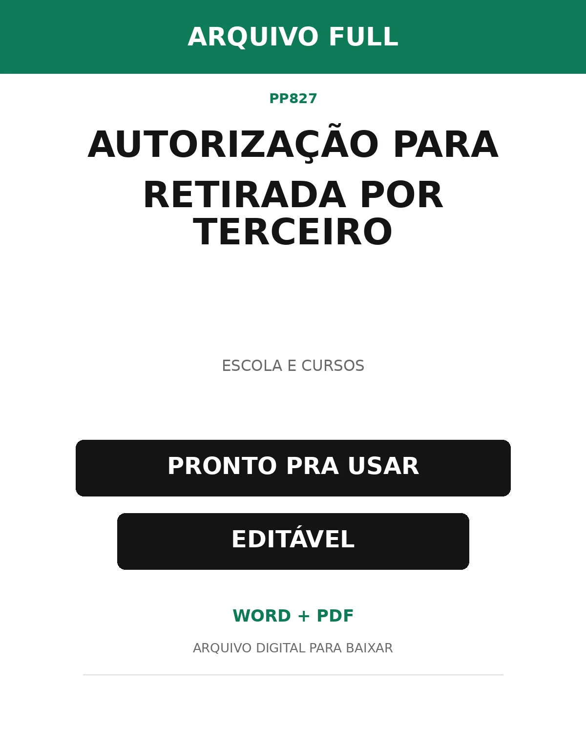 Baixar Autorização para Retirada por Terceiro Online – Word e PDF