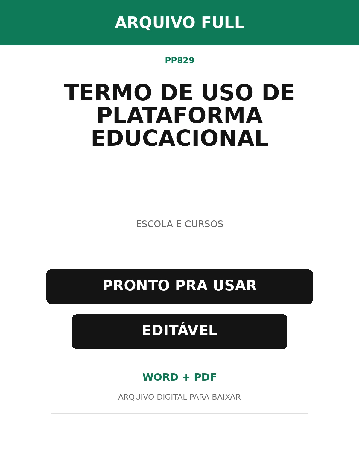 Baixar Termo de Uso de Plataforma Educacional Online – Word e PDF