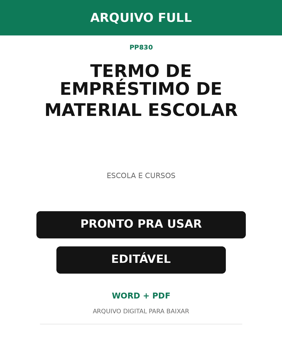 Baixar Termo de Empréstimo de Material Escolar Online – Word e PDF