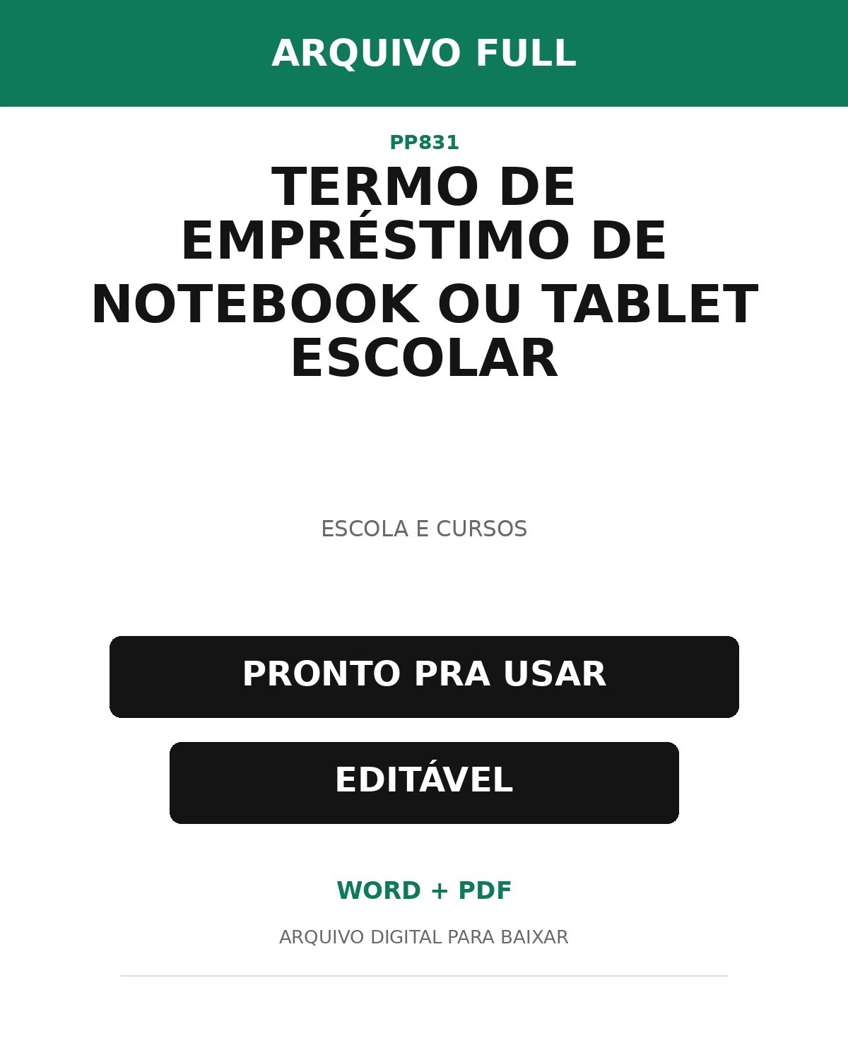 Baixar Termo de Empréstimo de Notebook ou Tablet Escolar Online – Word e PDF