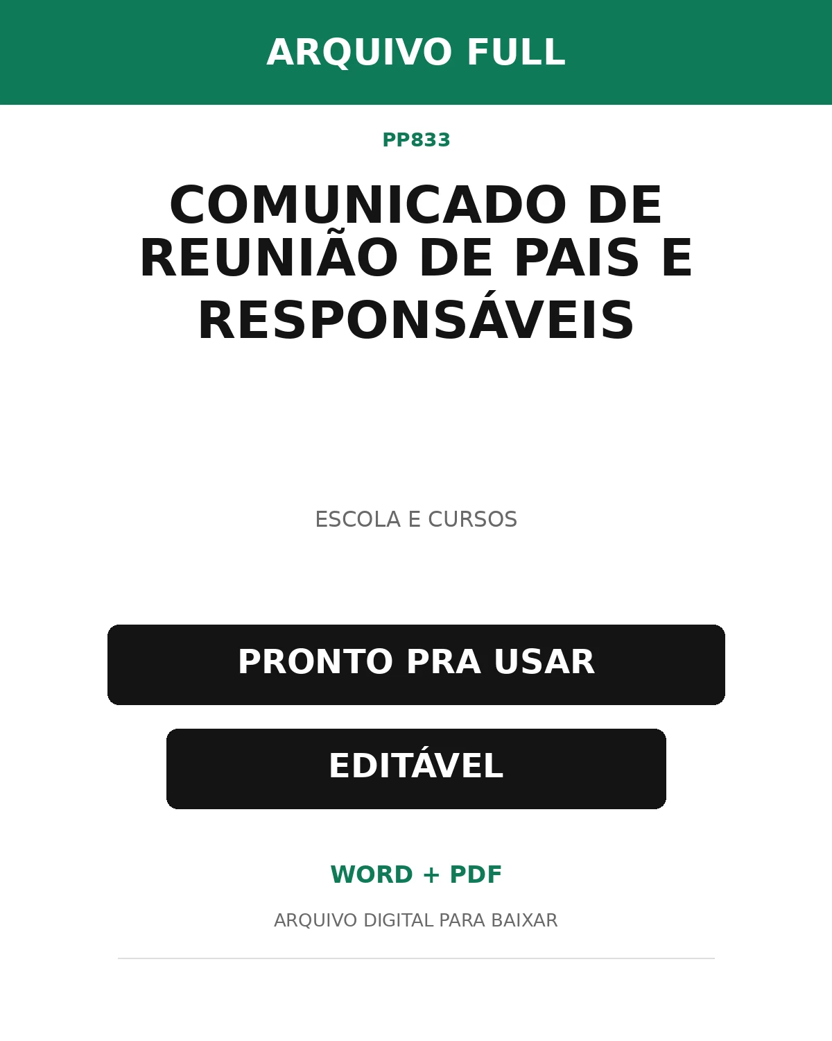 Baixar Comunicado de Reunião de Pais e Responsáveis Online – Word e PDF