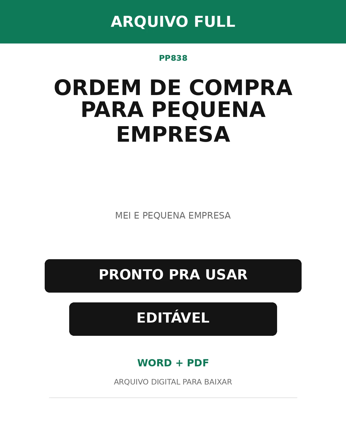 Baixar Ordem de Compra para Pequena Empresa Online – Word e PDF