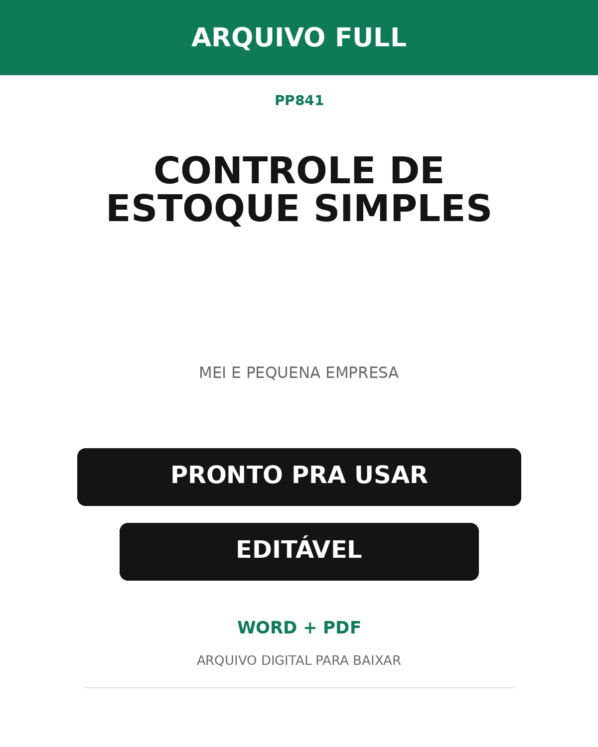 Baixar Controle de Estoque Simples Online – Word e PDF