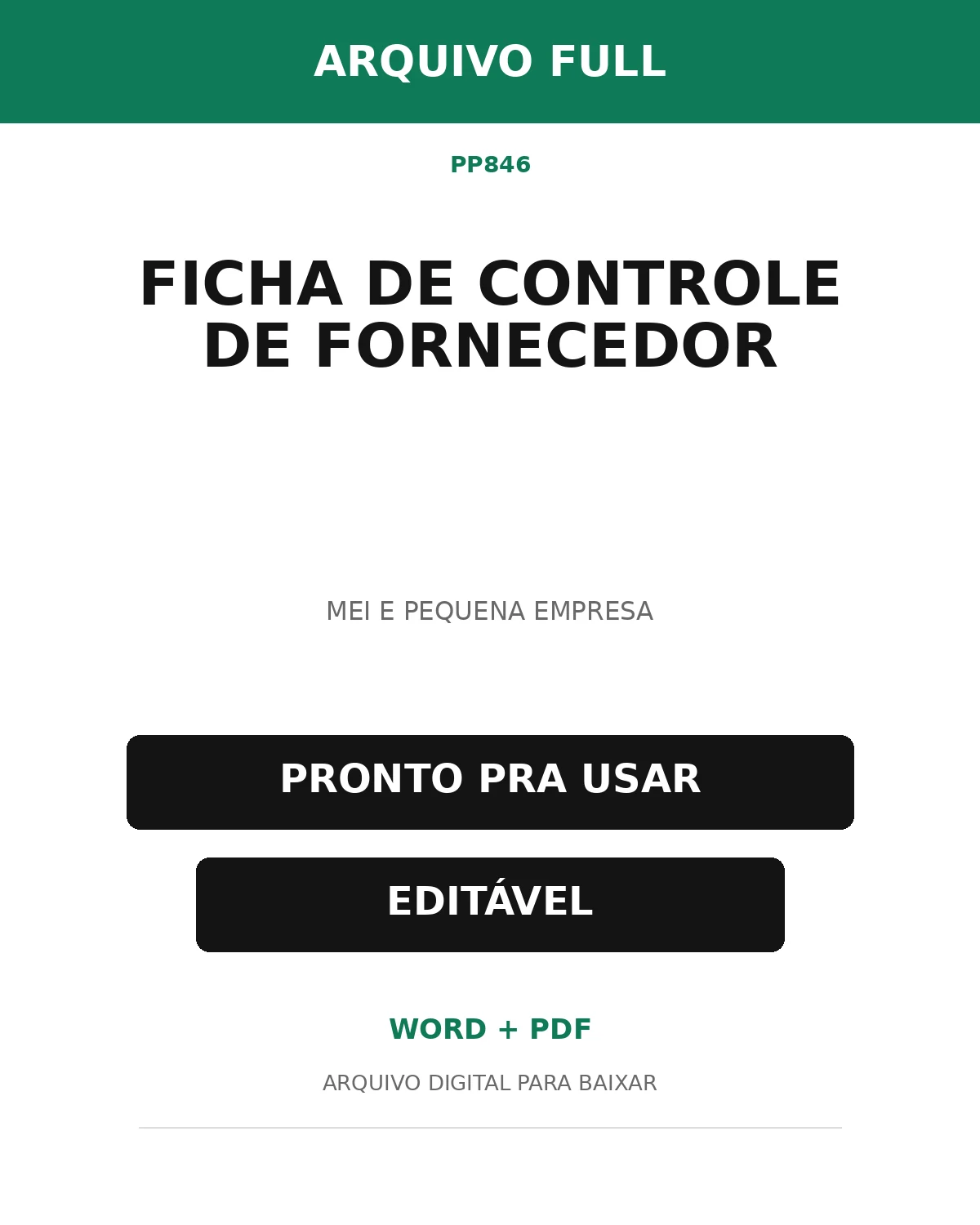 Baixar Ficha de Controle de Fornecedor Online – Word e PDF