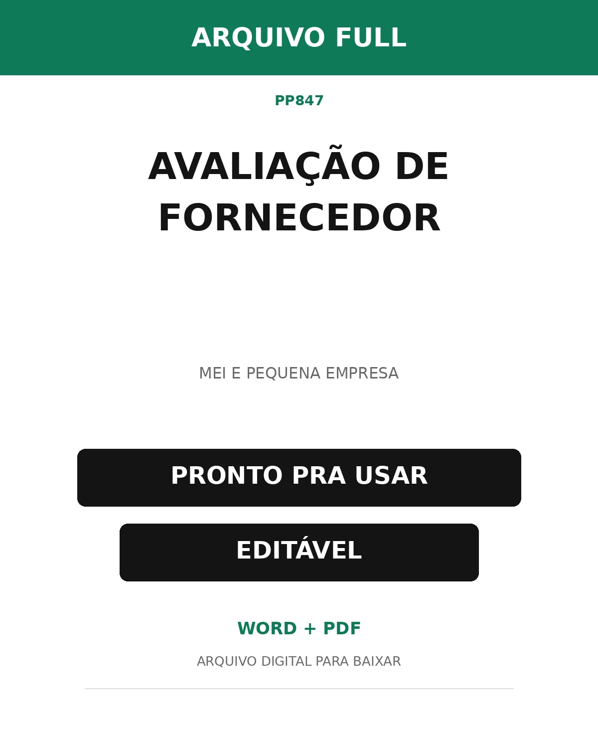 Baixar Avaliação de Fornecedor Online – Word e PDF
