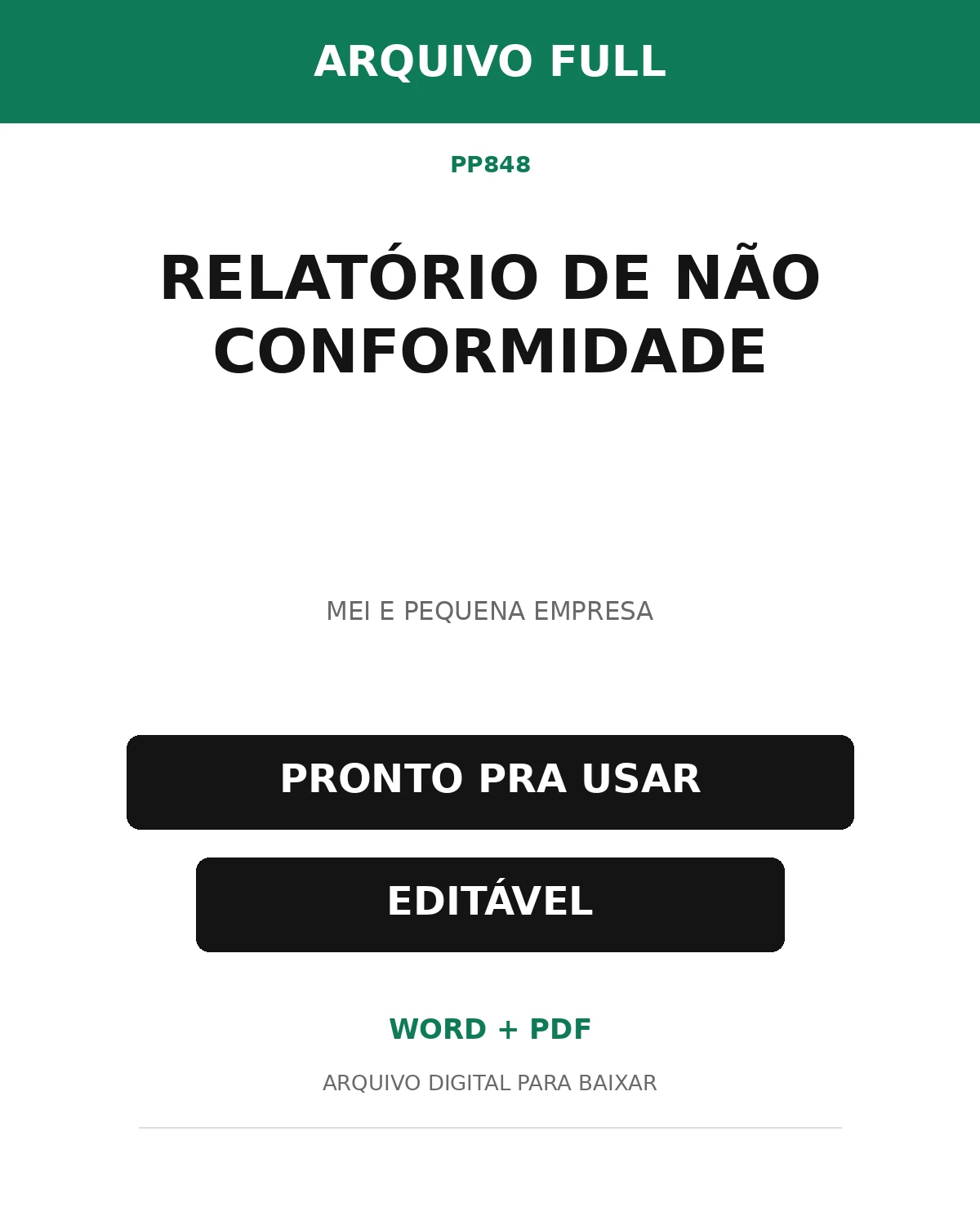 Baixar Relatório de Não Conformidade Online – Word e PDF