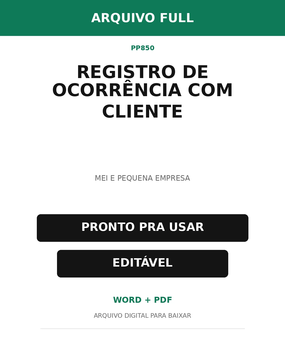 Baixar Registro de Ocorrência com Cliente Online – Word e PDF