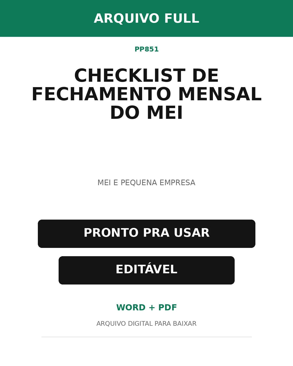 Baixar Checklist de Fechamento Mensal do MEI Online – Word e PDF
