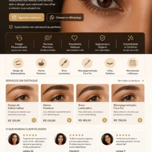 Criação de site para Design de Sobrancelhas