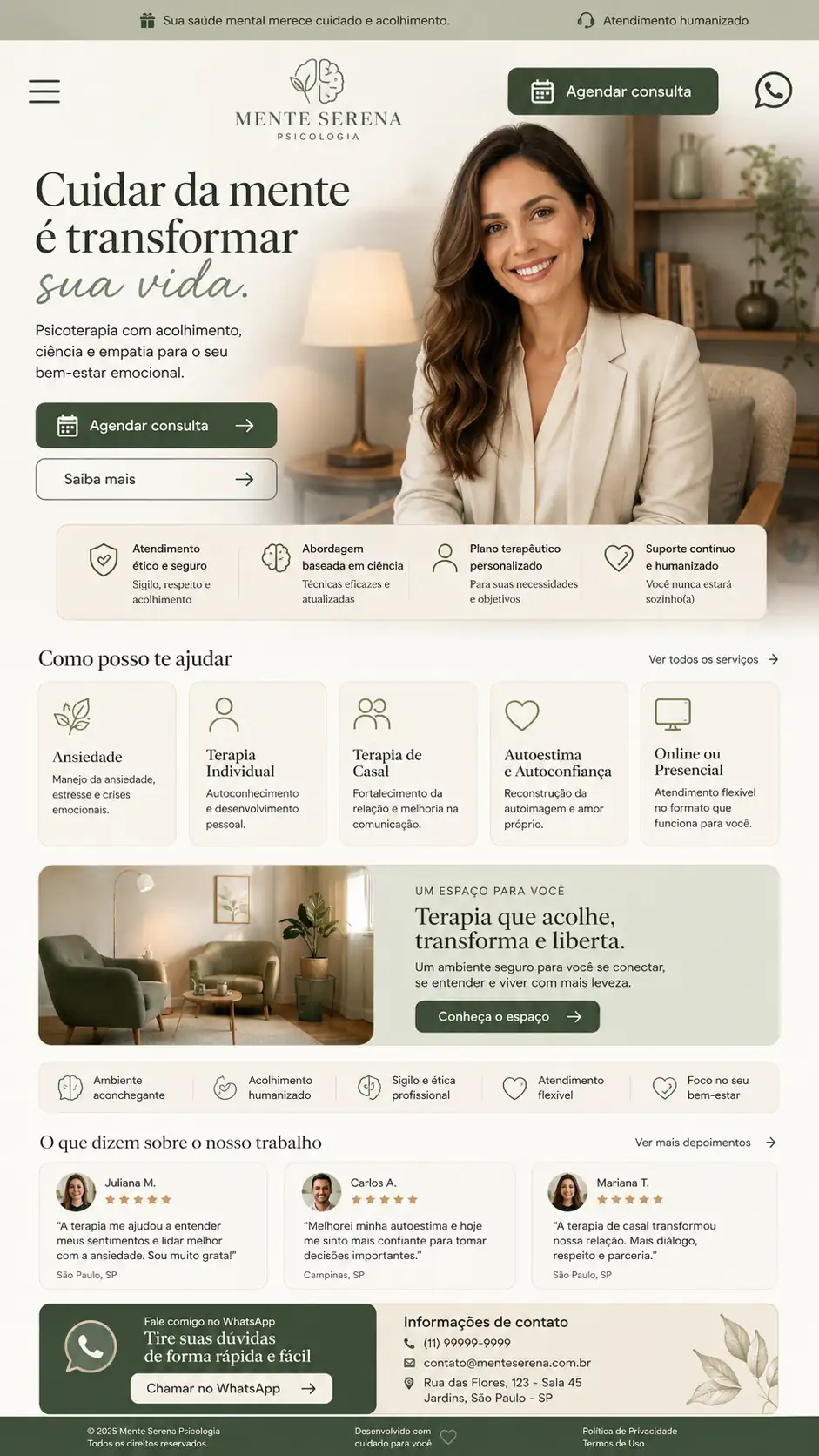 Criação de site para Consultório de Psicologia