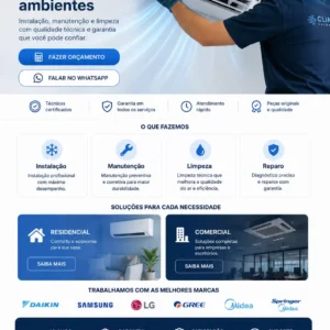 Criação de site para Empresa de Climatização