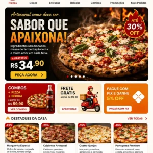 Criação de site para Pizzaria Artesanal