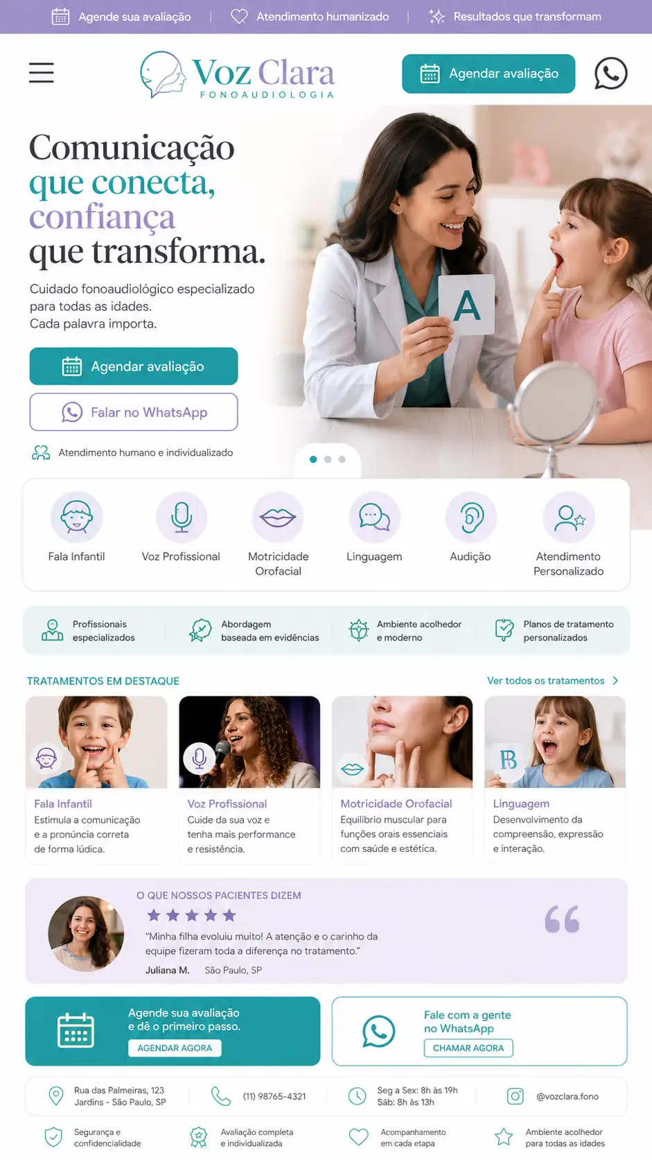 Criação de site para Clínica de Fonoaudiologia