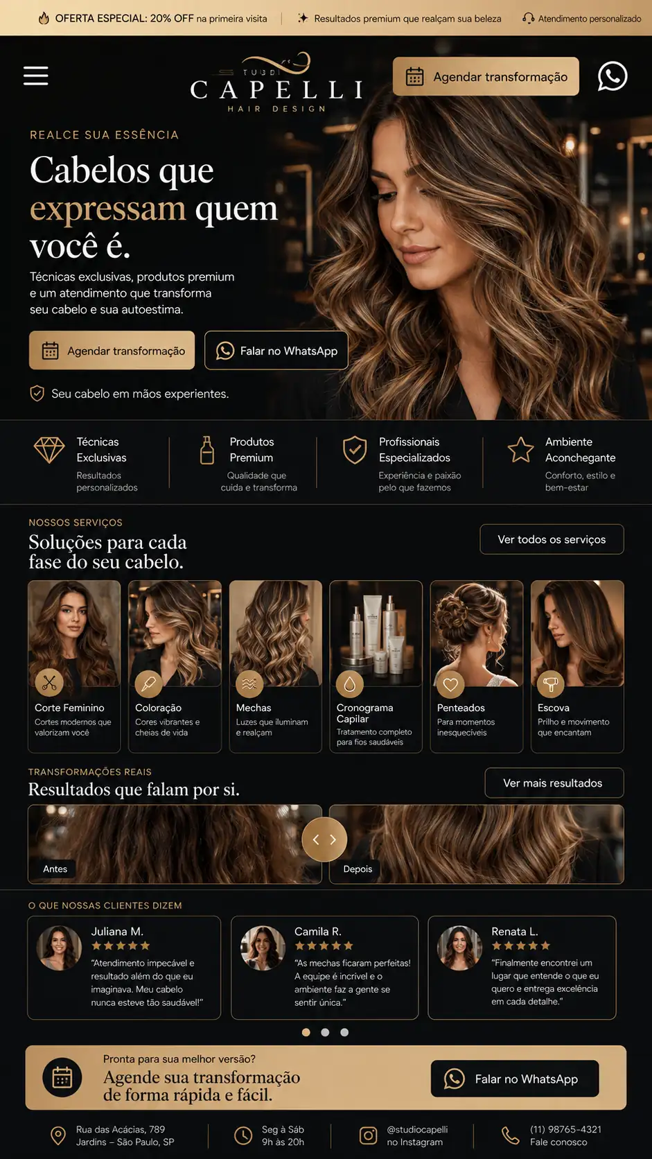Criação de site para Cabeleireiro