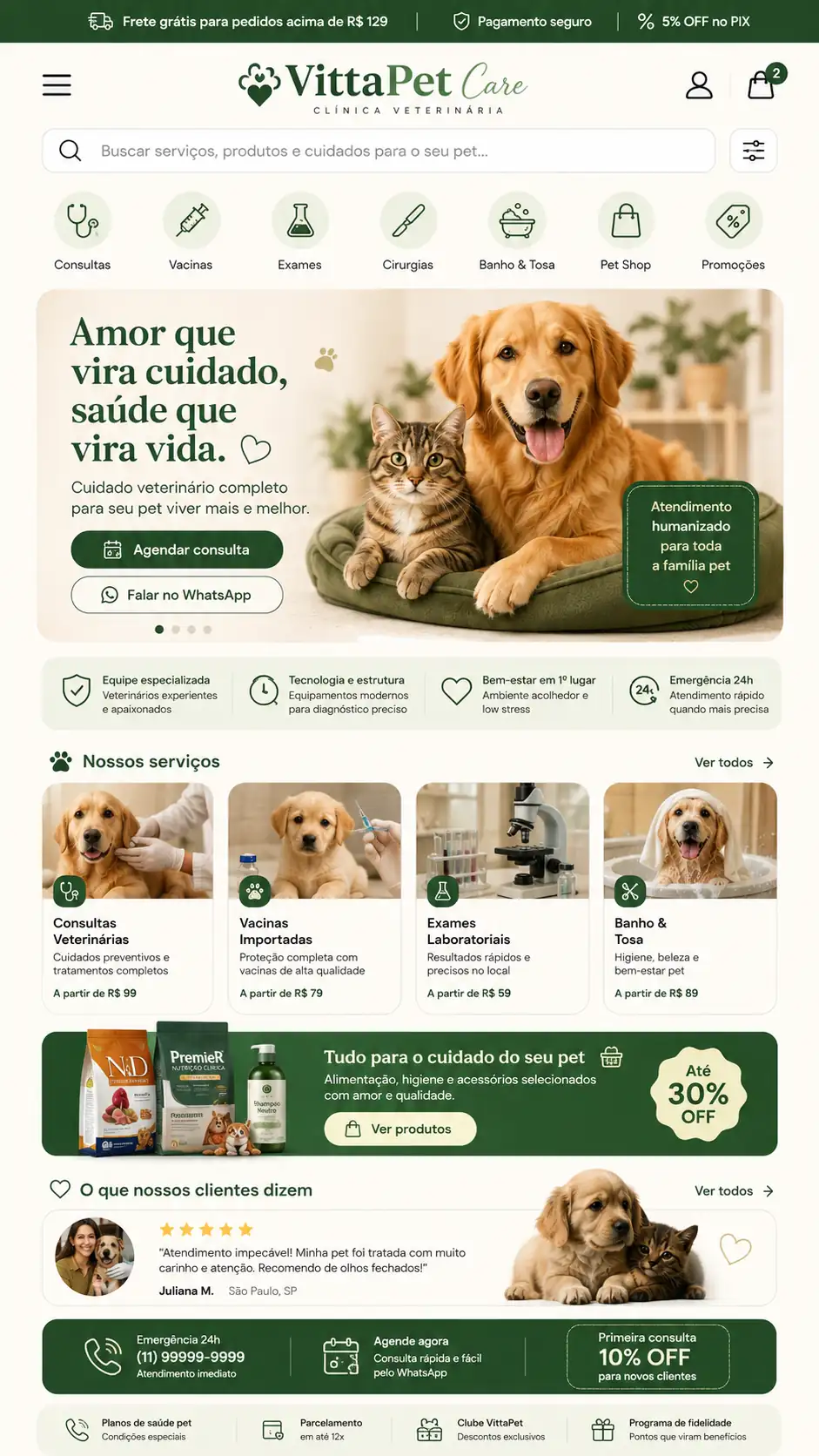 Criação de site para Hospital Veterinário