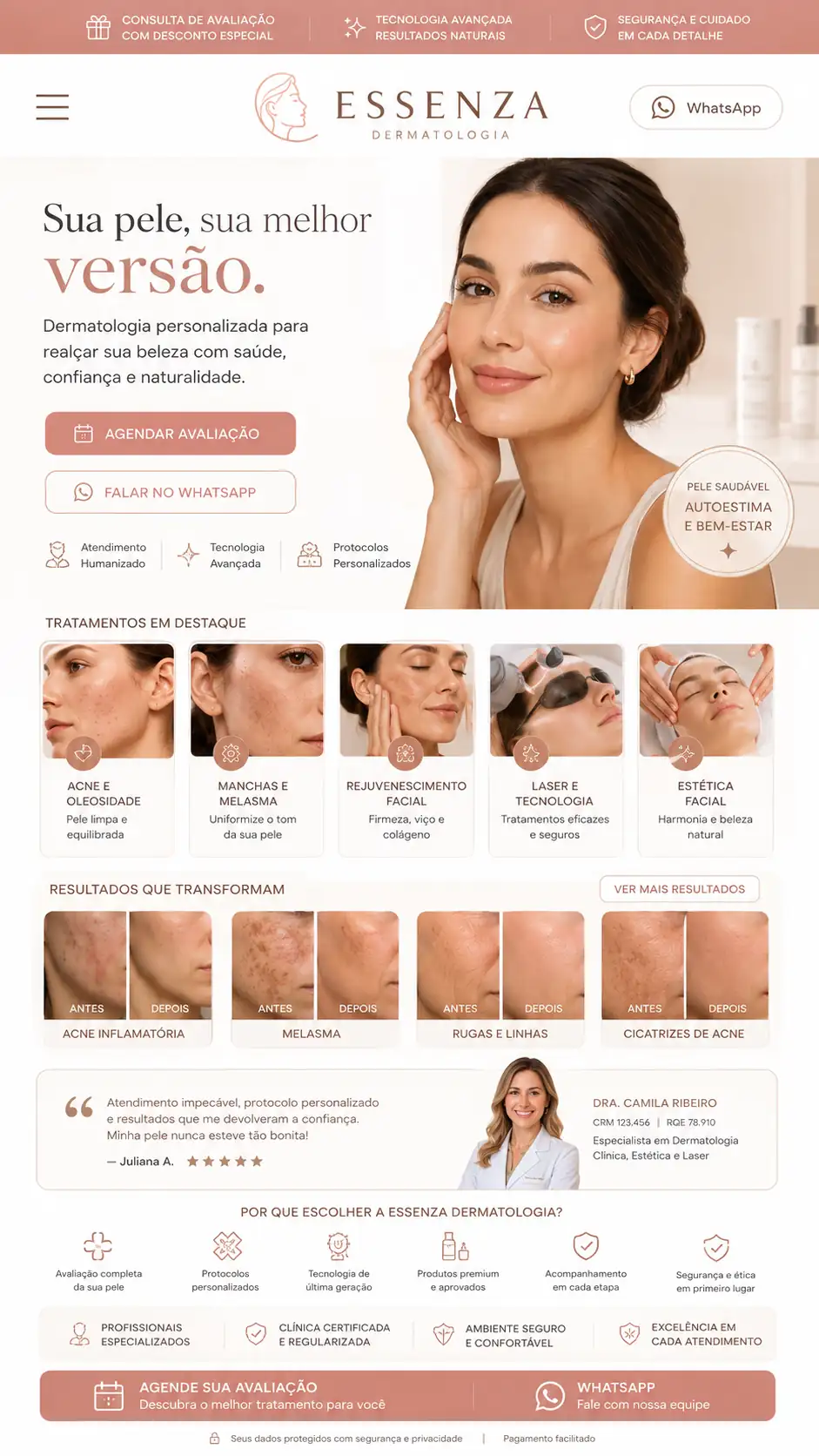Clínica Dermatológica Criação de Site e Desenvolvimento de Site