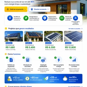 Criação de site para Empresa de Energia Solar