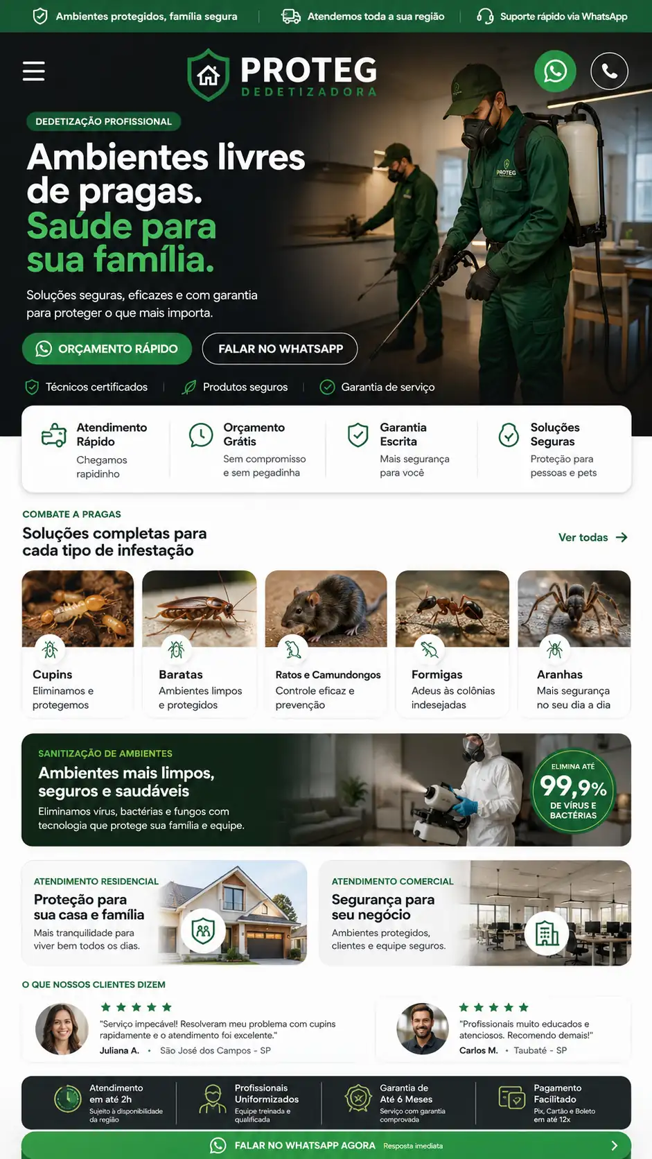 Criação de site para Empresa de Controle de Pragas
