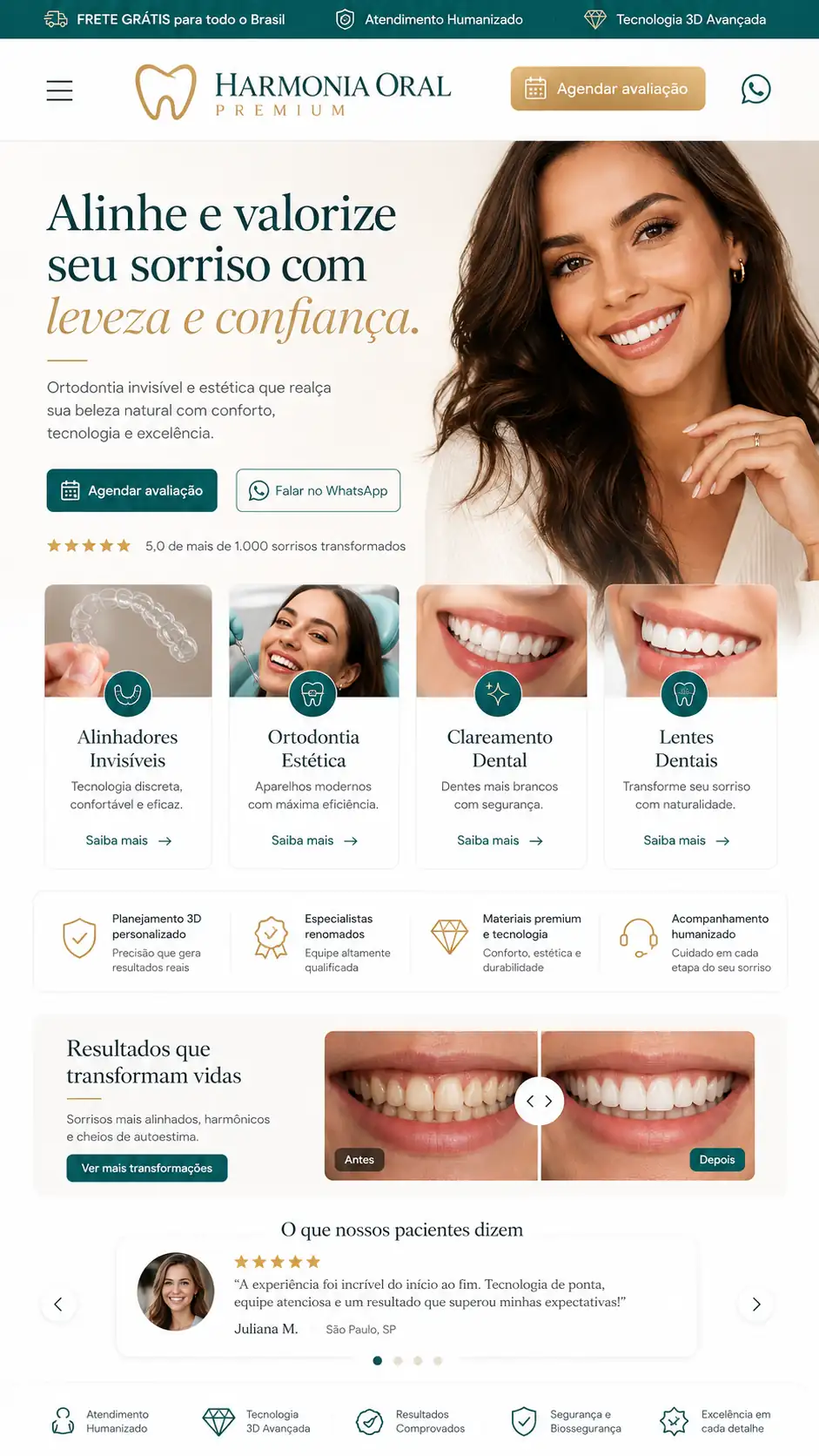 Criação de site para Ortodontia