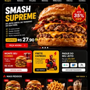 Criação de site para Hamburgueria Smash
