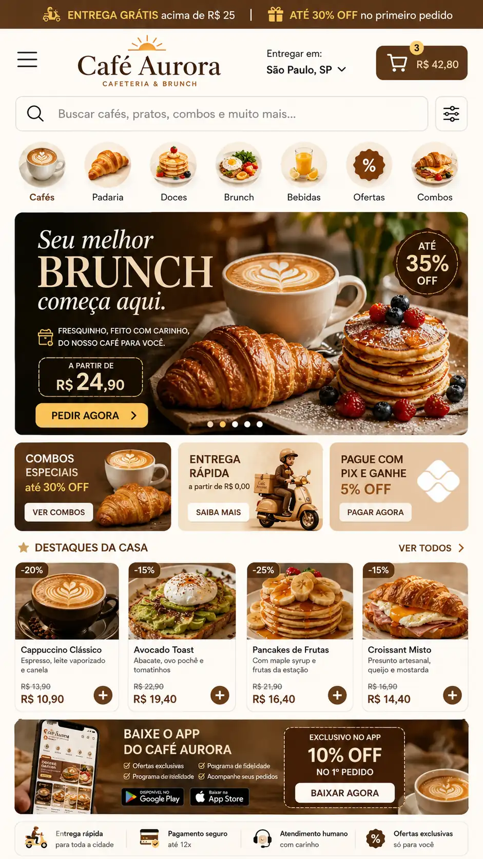 Criação de site para Cafeteria