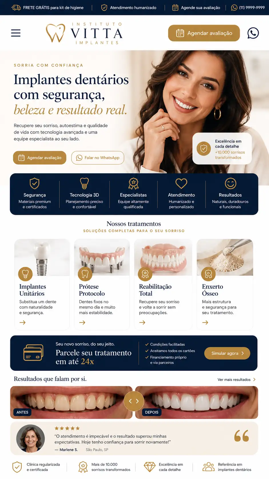 Criação de site para Clínica de Implantes Dentários