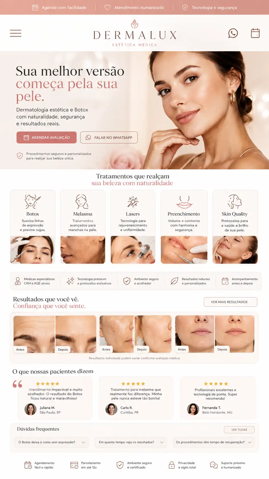 Criação de site para Clínica de Estética Médica