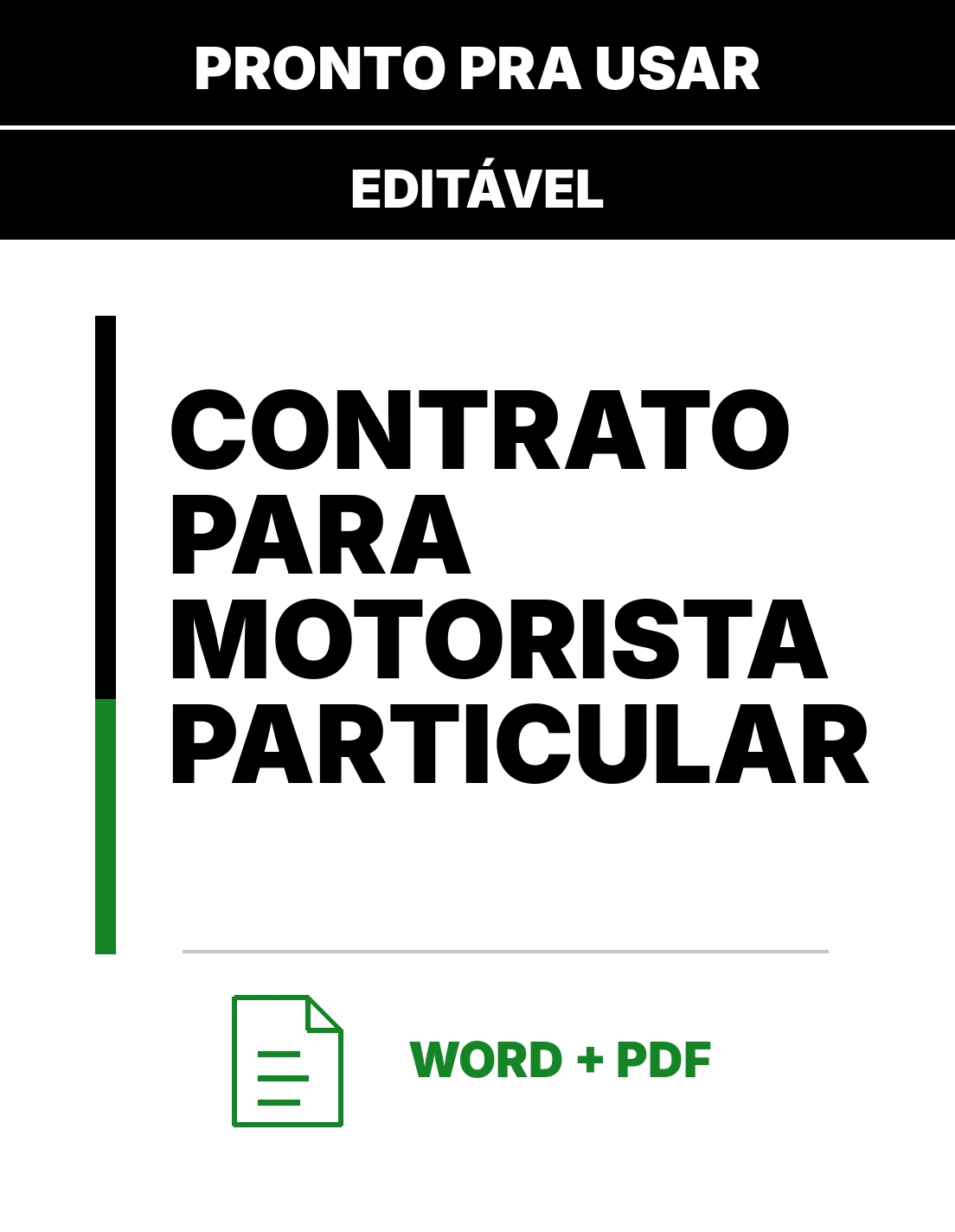 Contrato para Motorista Particular – Contrato de Prestação de Serviços
