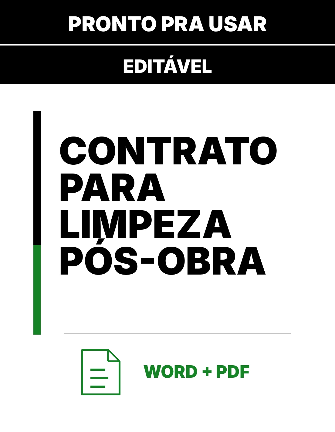 Contrato para Limpeza Pós-Obra – Contrato Simples