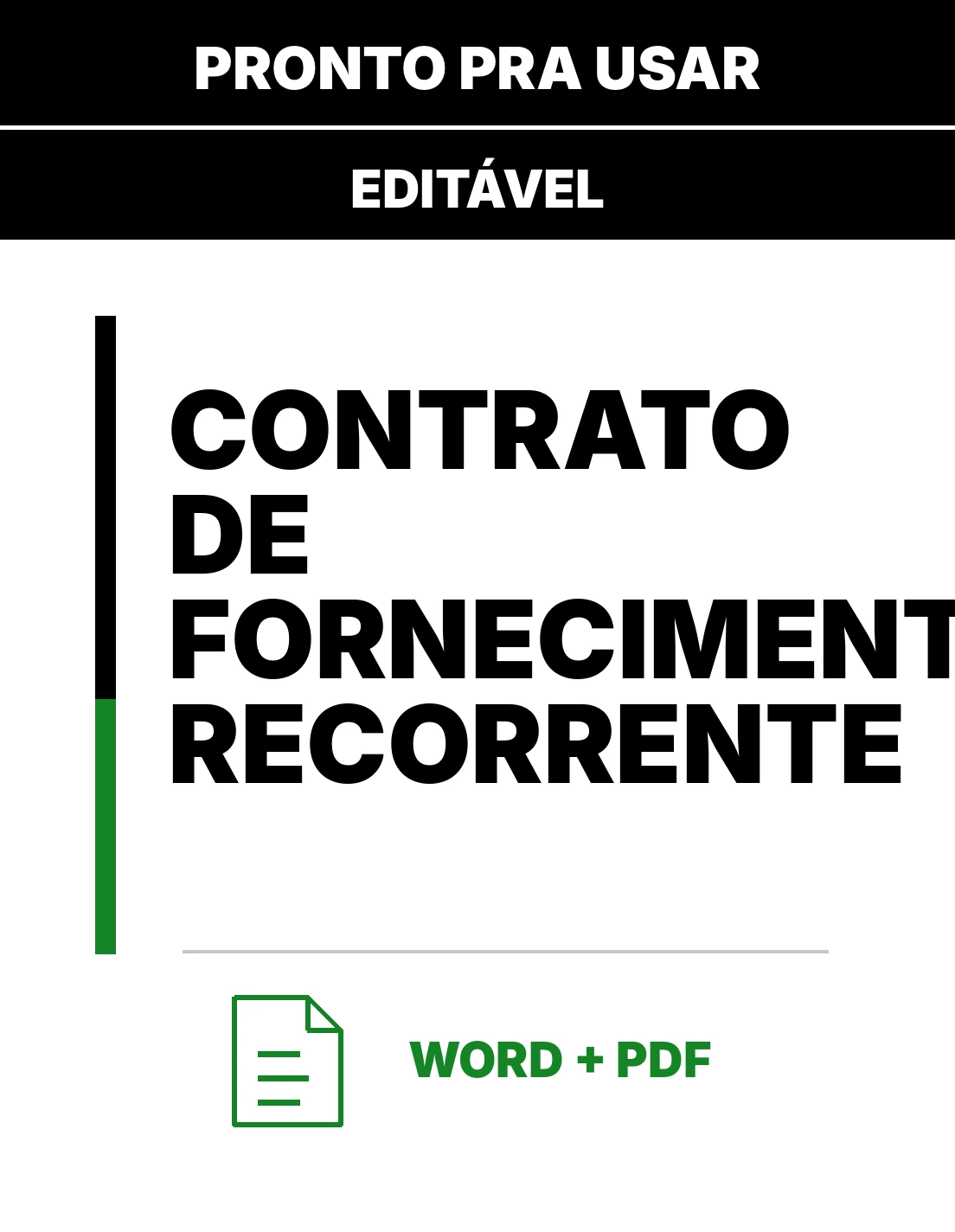 Contrato de Fornecimento Recorrente – Modelo de Contrato Word