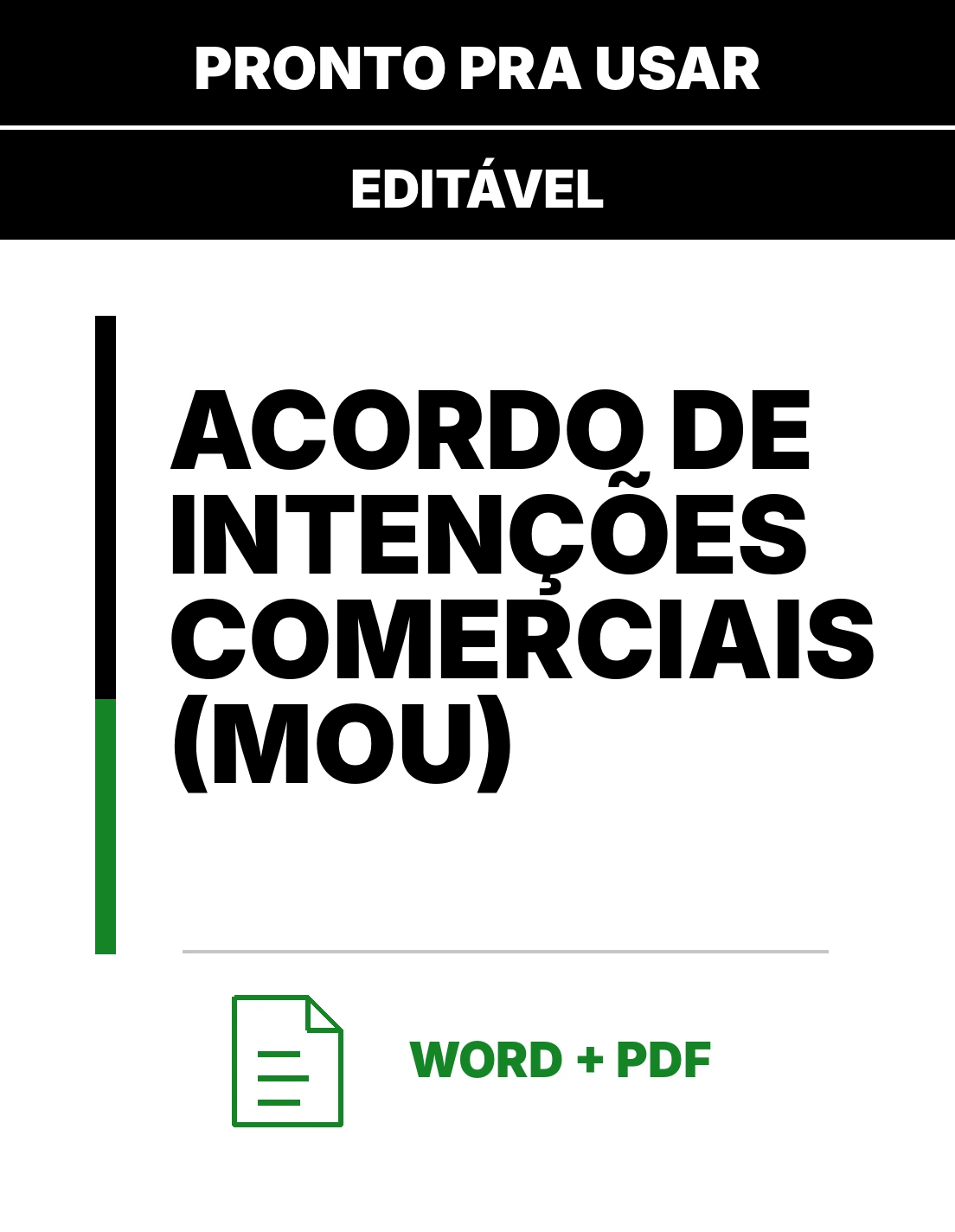 Acordo de Intenções Comerciais (MOU) – Modelo Pronto para Editar