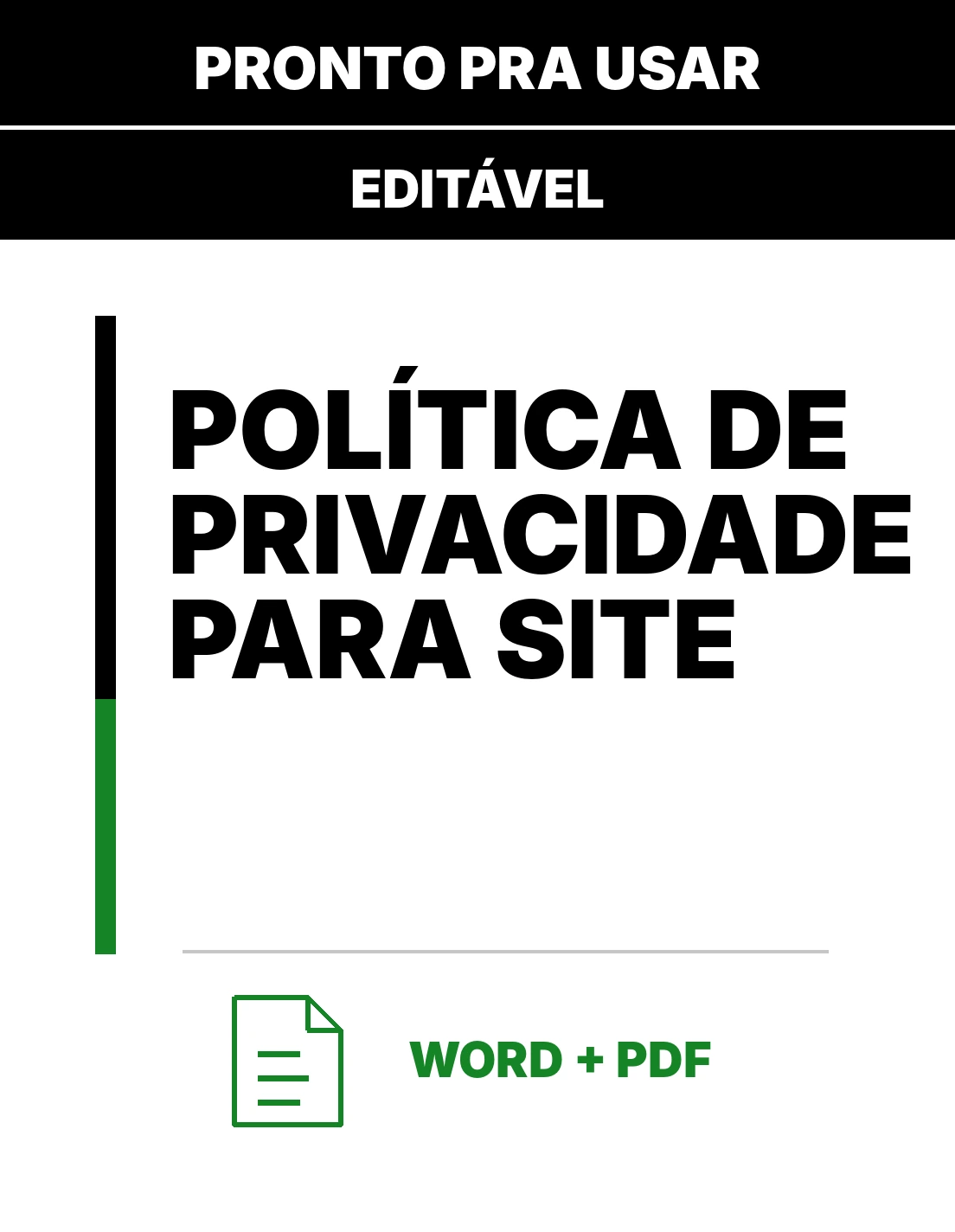 Política de Privacidade para Site – Modelo Editável em Word