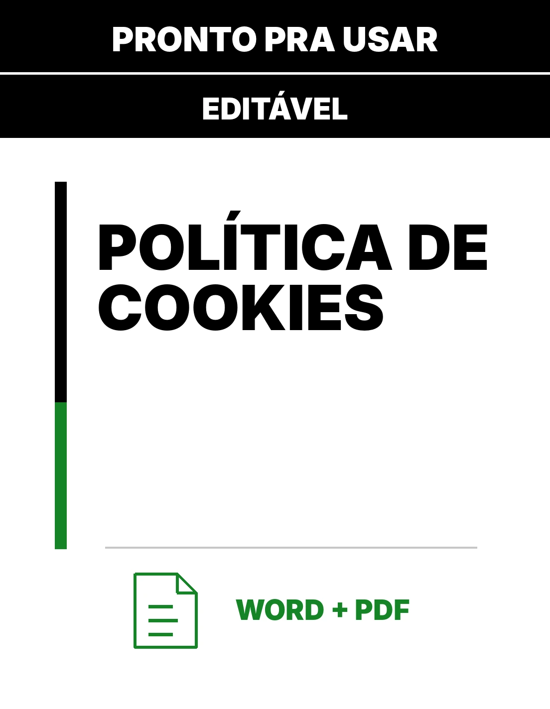 Política de Cookies – Modelo Editável em Word