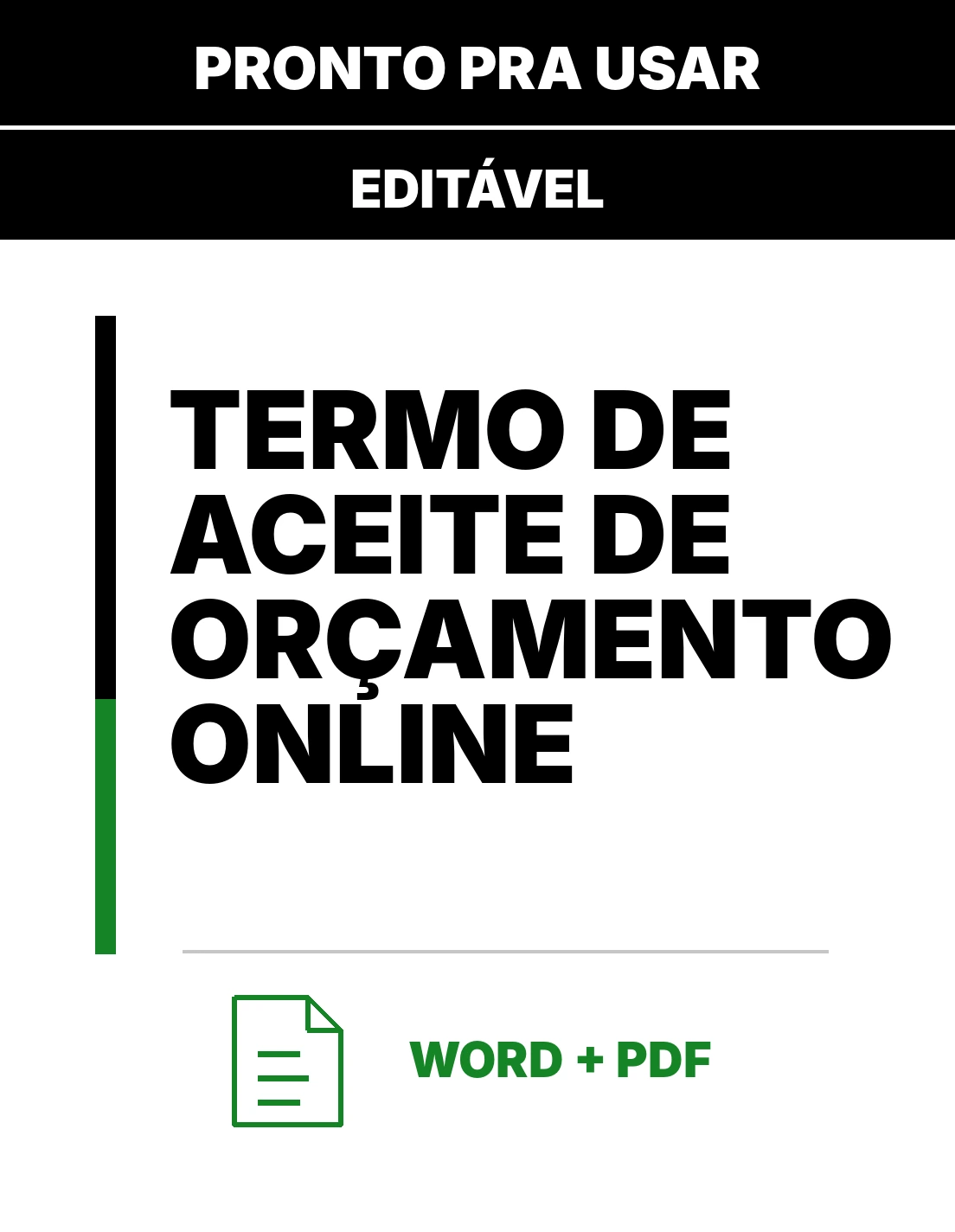 Termo de Aceite de Orçamento Online – Modelo de Termo Editável em Word