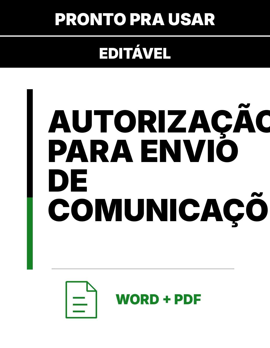 Autorização para Envio de Comunicações – Modelo Word para Preencher